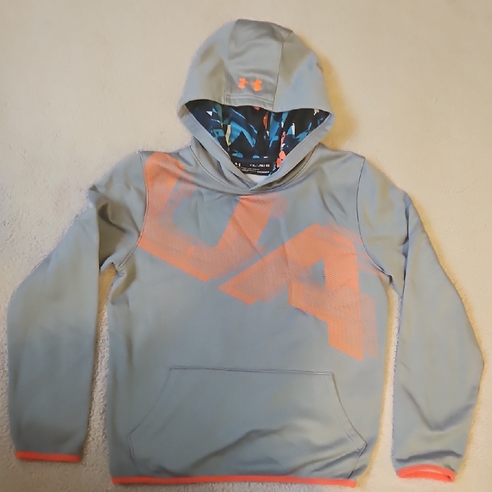 Under Armour Kids Gray and Orange Hoodie